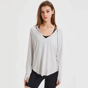 women's long sleeve UV protection yoga hoodie, view 6 - MRSLM