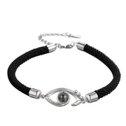 S925 silver 100 language couples bracelet, view 2 - MRSLM