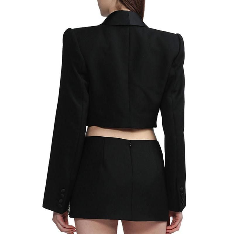 shawl collar blazer and skirt set, view 5 - MRSLM