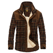 Men's fleece-lined cotton plaid jacket, view 10 - MRSLM