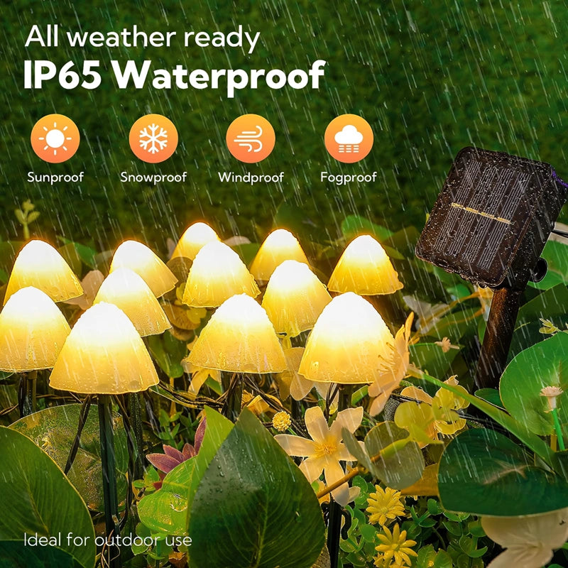 solar mushroom lights, view 3 - MRSLM