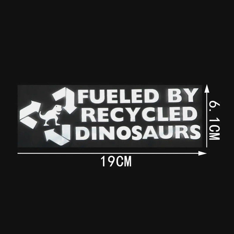 Recycled dinosaurs vinyl car decal, view 2 - MRSLM