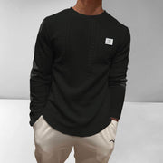 men's letter collage chest sweatshirt, view 2 - MRSLM