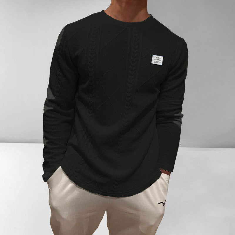 men's letter collage chest sweatshirt, view 2 - MRSLM