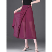 women's chiffon wide-leg capri pants, view 6 - MRSLM