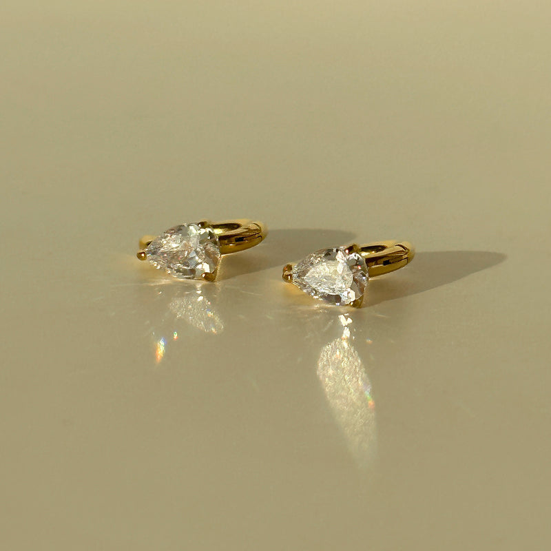 mini pear zircon titanium steel stud earrings, view 4 - MRSLM