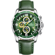 men's vintage leather strap quartz watch, view 3 - MRSLM