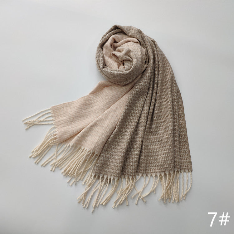 Tie-dye faux cashmere tassel scarf, view 17 - MRSLM