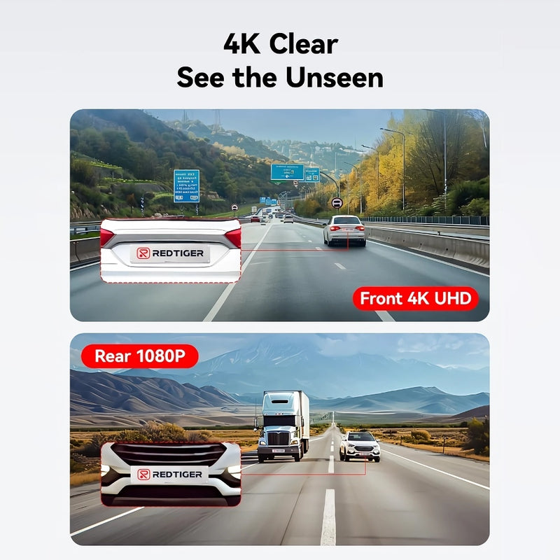 4k dual dash cam front and rear, view 3 - MRSLM