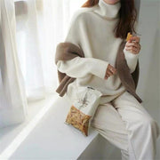 turtleneck cashmere blend sweater for women, view 5 - MRSLM