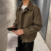Men's loose retro polo collar jacket, view 4 - MRSLM