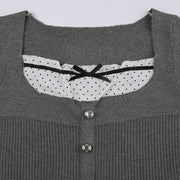 square collar short sleeve knit tee, view 6 - MRSLM