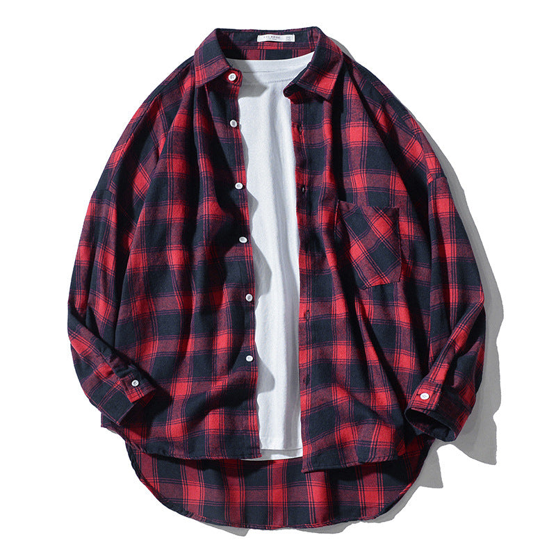 Men's loose plaid shirt jacket, view 5 - MRSLM