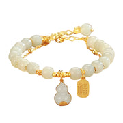 hetian jade silver gourd double bracelet, view 2 - MRSLM