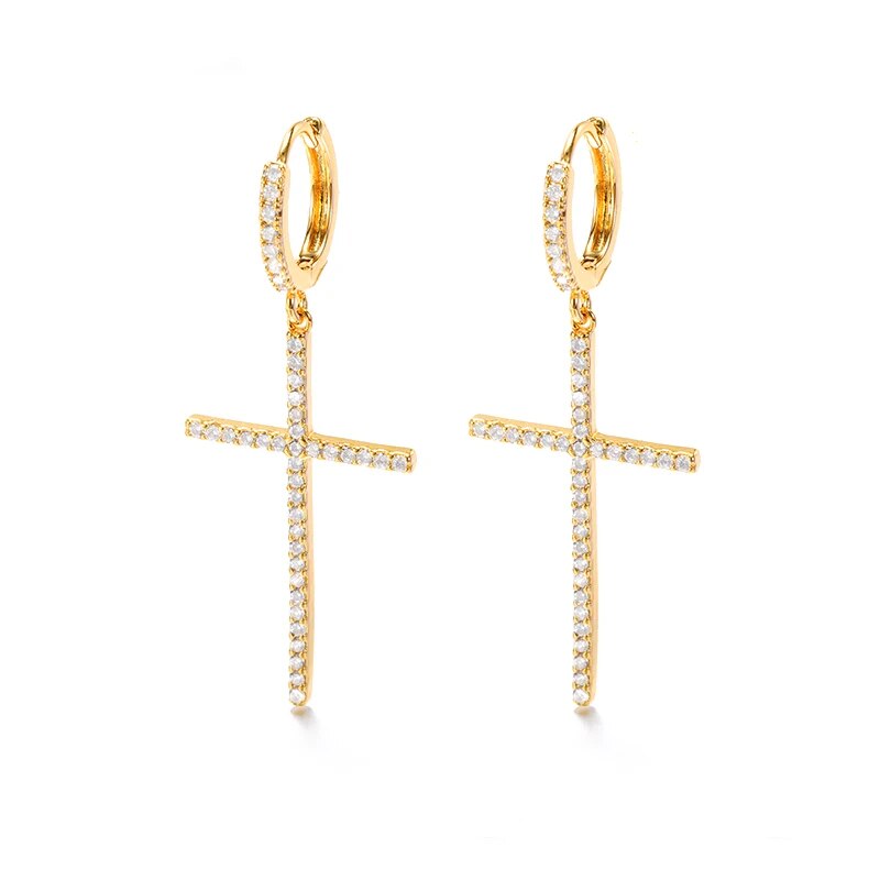 cross dangle earrings, view 8 - MRSLM