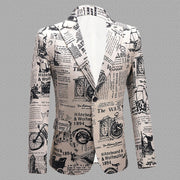 men's newspaper print blazer, view 2 - MRSLM