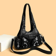 soft leather crossbody tote bag, view 9 - MRSLM