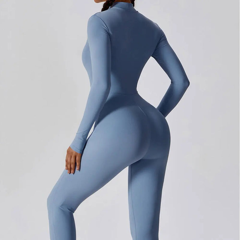 women's long sleeve yoga jumpsuit, view 19 - MRSLM