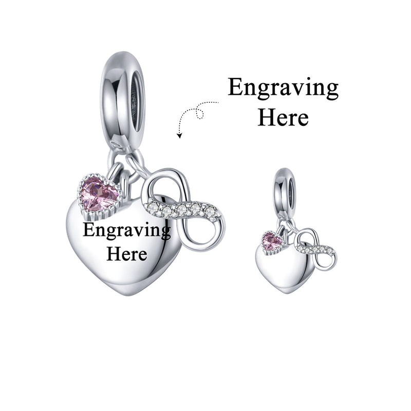endless love s925 silver bead pendant, view 3 - MRSLM