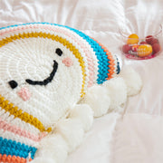 rainbow sunflower crochet cushion, view 6 - MRSLM