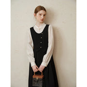 elegant office lady a-line dress with turtleneck, view 4 - MRSLM