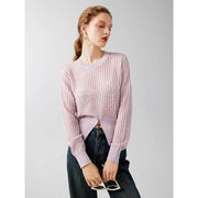 hollow out silk blend sweater, view 7 - MRSLM