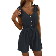 Women's solid color one-piece shorts, view 6 - MRSLM