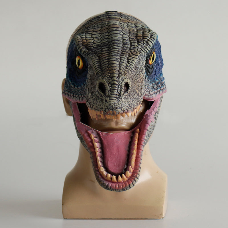 Dinosaur moving mouth latex mask, view 7 - MRSLM