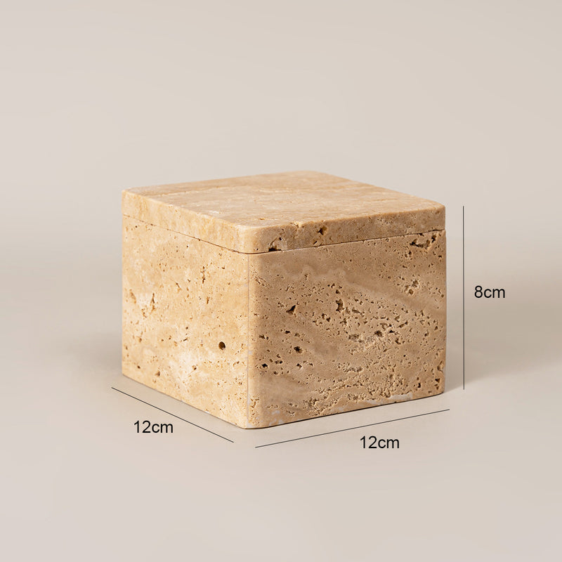 Travertine storage box with lid, view 8 - MRSLM
