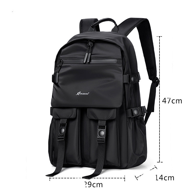 casual waterproof travel computer backpack, view 3 - MRSLM