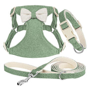 adjustable bowtie collar, leash and harness set, view 5 - MRSLM