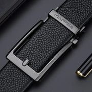 men's leather belt with automatic buckle, view 10 - MRSLM