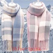 Thick plaid tassel winter scarf, view 12 - MRSLM
