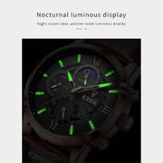 men's leather quartz watch, view 12 - MRSLM
