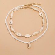 sea shell choker necklace set, view 2 - MRSLM