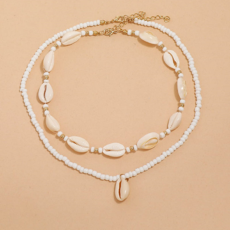 sea shell choker necklace set, view 2 - MRSLM