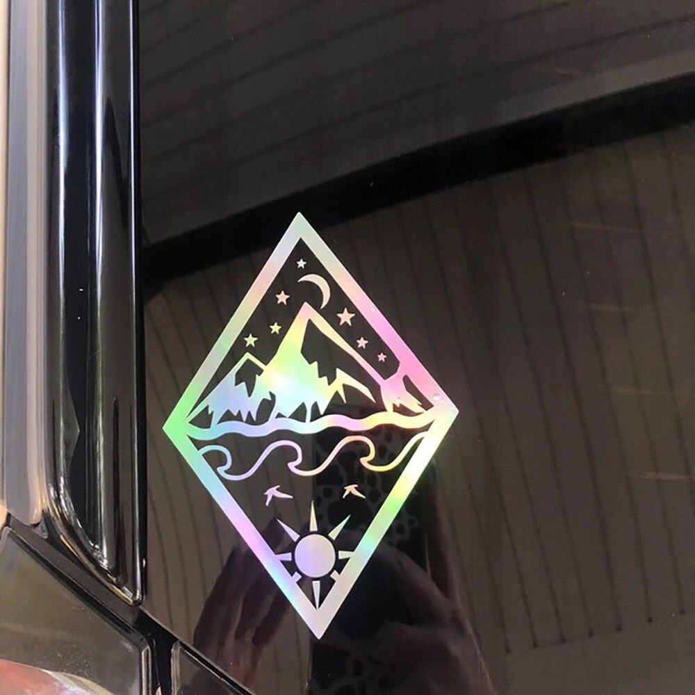 Custom Mountains & Sea Vinyl Car Decal – Durable Creative Sticker for All Surfaces