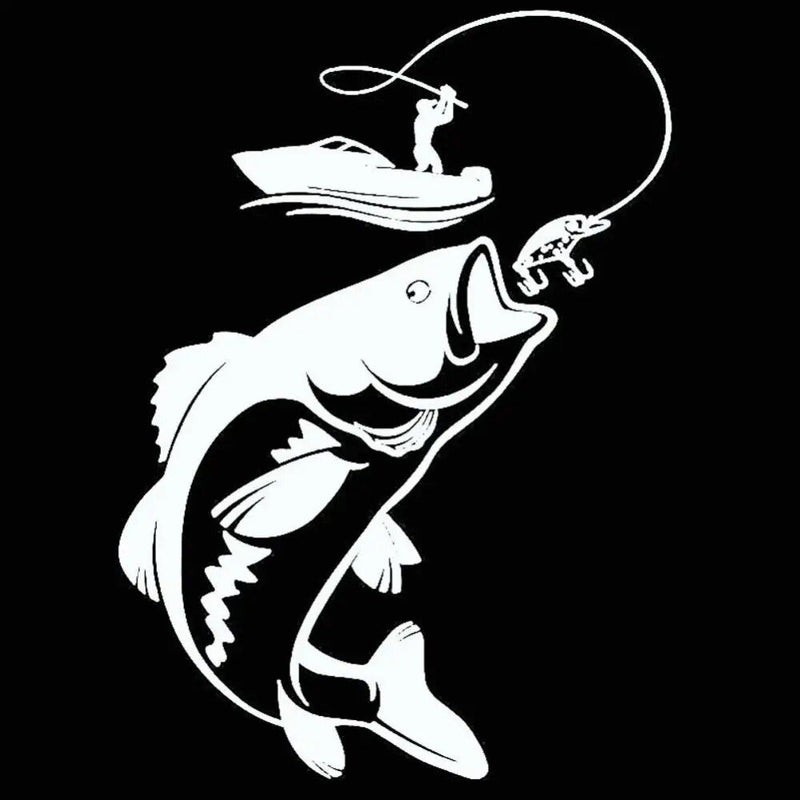 reflective fisherman car decal, view 5 - MRSLM