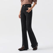women's raw edge slit flare pants, view 5 - MRSLM
