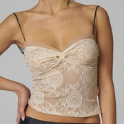 Y2K spaghetti strap crop top, view 2 - MRSLM