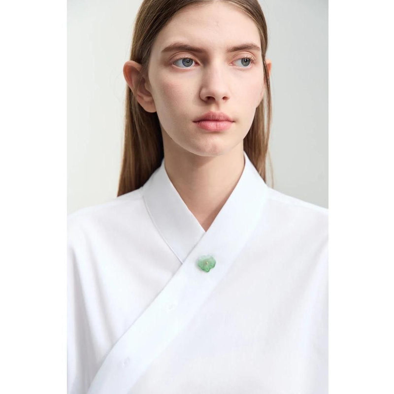 floral stand collar loose blouse, view 2 - MRSLM