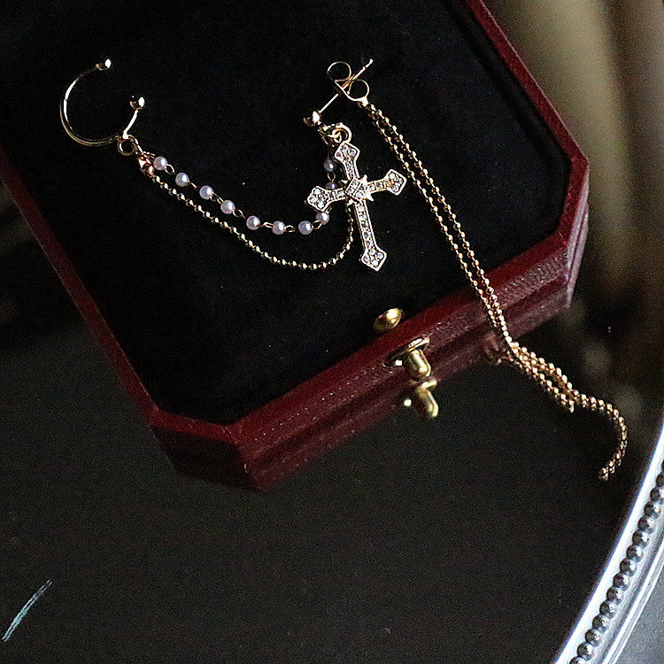 tassel chain earring single, view 3 - MRSLM