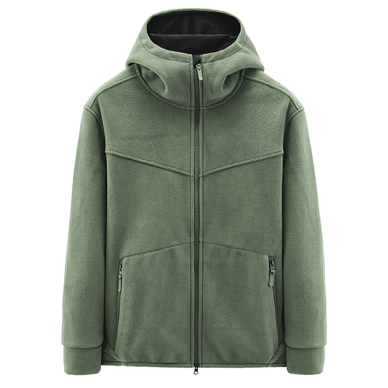 Men's loose plush fleece jacket - MRSLM