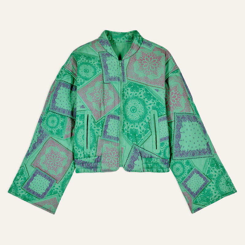 printed short zipper jacket, view 6 - MRSLM