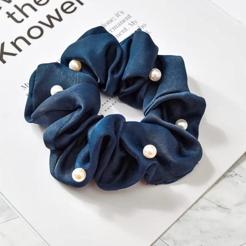 satin pearl scrunchies, view 6 - MRSLM