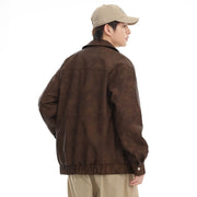 American retro PU leather coat, view 3 - MRSLM