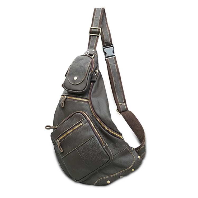 Retro cowhide messenger bag, view 8 - MRSLM