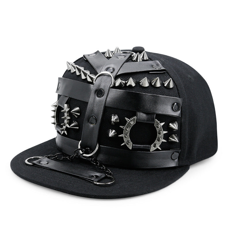 unisex flat brim rivet cap, view 2 - MRSLM