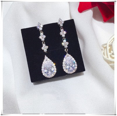 long zircon crystal tassel earrings, view 7 - MRSLM