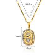 hand of fatima evil eye necklace, view 2 - MRSLM